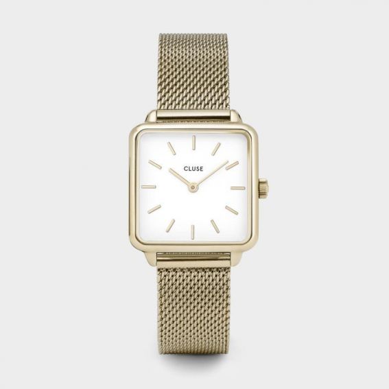 Cluse - Watch CLUSE - The Tetragon gold mesh / white