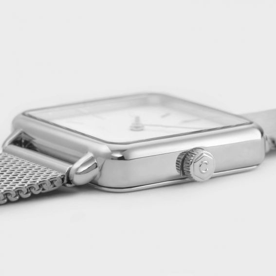 Cluse - Horloge CLUSE - De Tetragon mesh zilver / wit