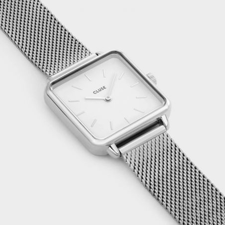 Cluse - Horloge CLUSE - De Tetragon mesh zilver / wit