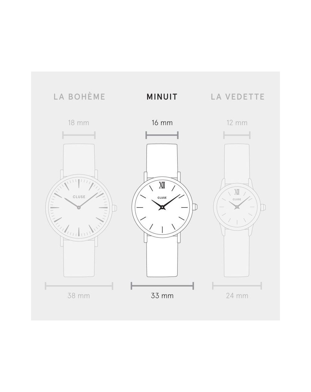 Montre de marque CLUSE - La minuit Mesh silver/white - CL30009