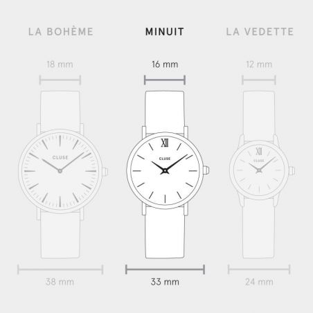Montre de marque CLUSE - La minuit Mesh silver/white - CL30009