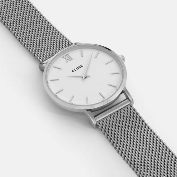 Montre de marque CLUSE - La minuit Mesh silver/white - CL30009