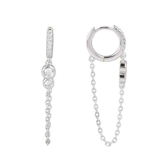Jeweled hoop earrings with...