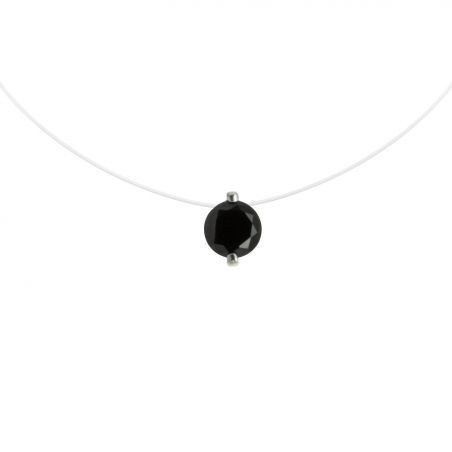 Bijou en argent - black nylon cord necklace