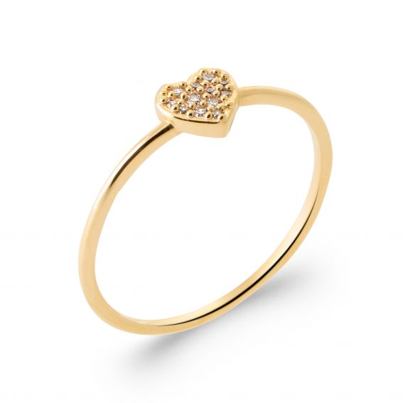 Bijou argent/plaqué or 18k gold plated heart ring