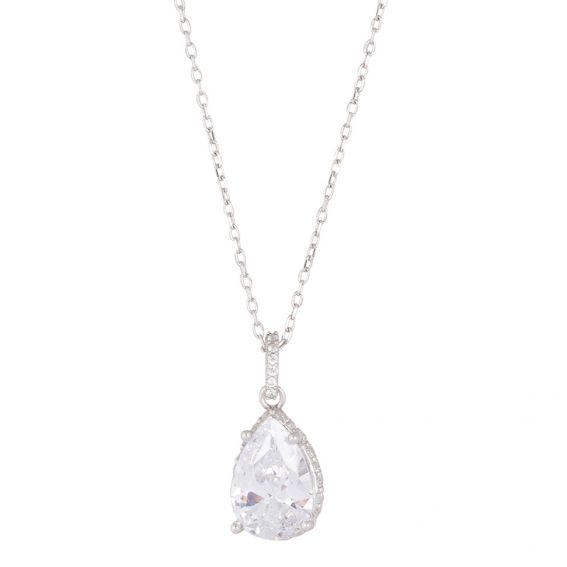 Bijou argent/plaqué or Gemstone drop necklace
