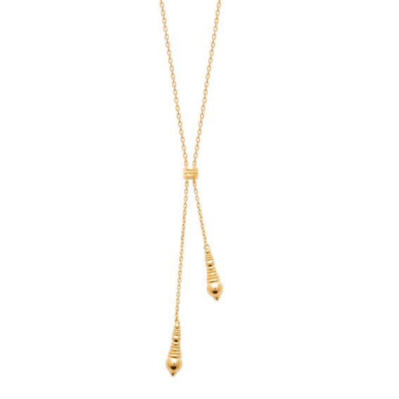 Bijou argent/plaqué or 18k gold plated double pendant necklace