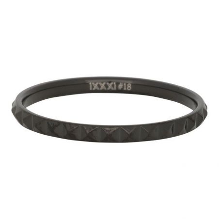 Anneau couvrant iXXXi pyramide noir - Bague et bijoux marque iXXXi
