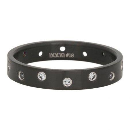 Anneau iXXXi 14 pierres noires mate iXXXi - Bague et bijoux iXXXi