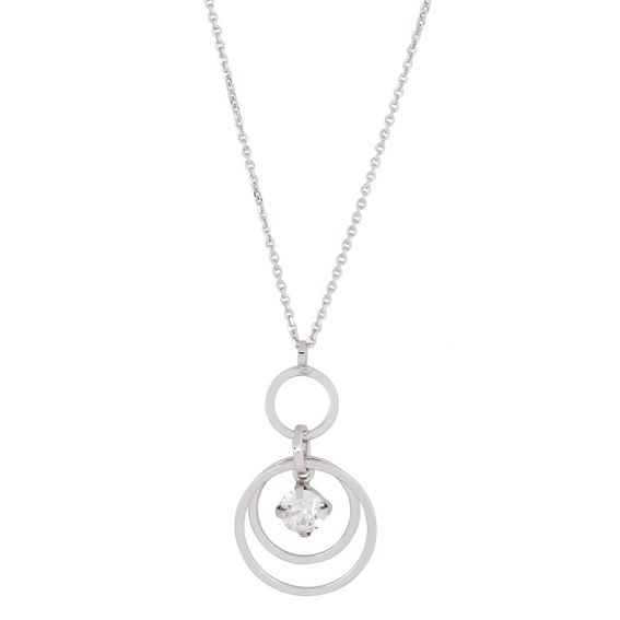 Bijou argent/plaqué or Circles necklace with stones