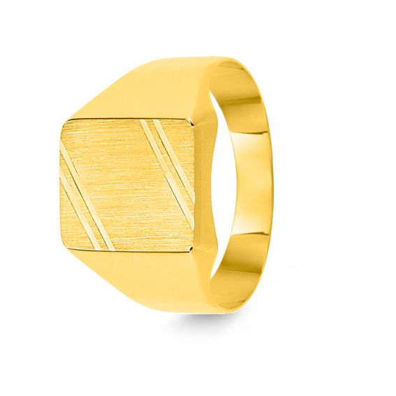Bijou or et personnalisé Signet ring 2 letters 9 carat yellow gold