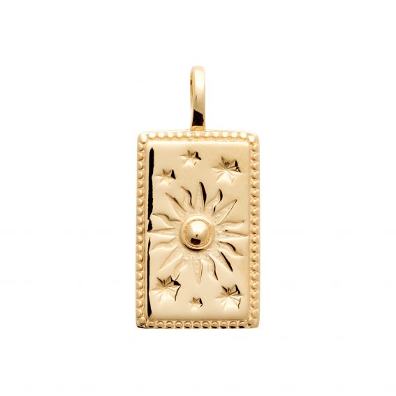 18k gold plated sun pendant