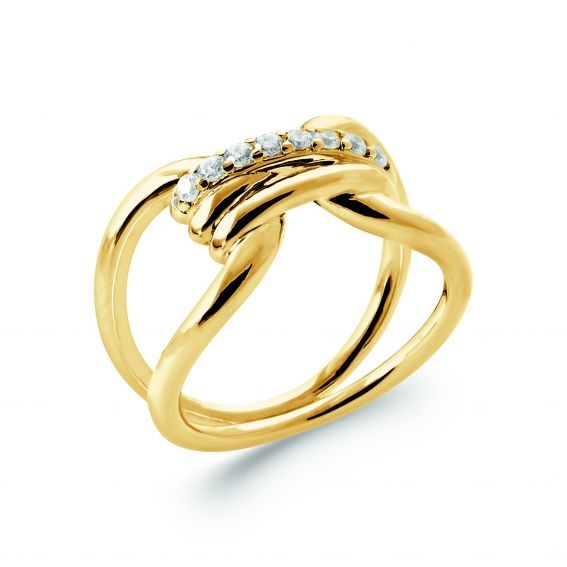 Knot ring with 18k gold...