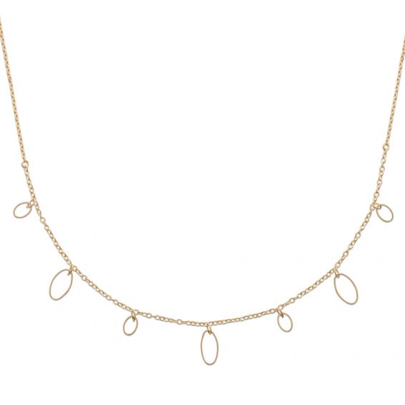 Bijou argent/plaqué or Diamond zirconium 18k gold plated necklace