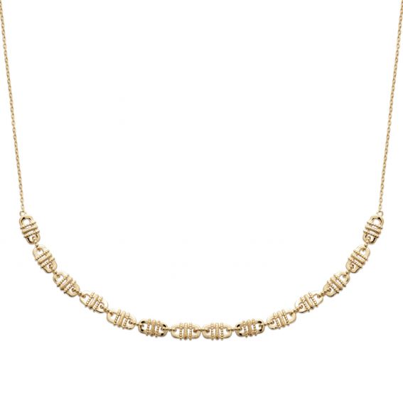 Bijou argent/plaqué or 18k gold plated mesh necklace