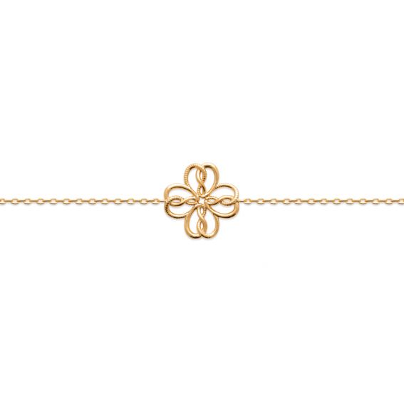 Bijou argent/plaqué or 18k gold plated clover bracelet