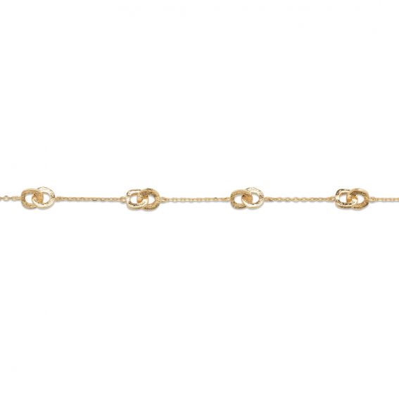 Bijou argent/plaqué or 18k gold plated double ring bracelet