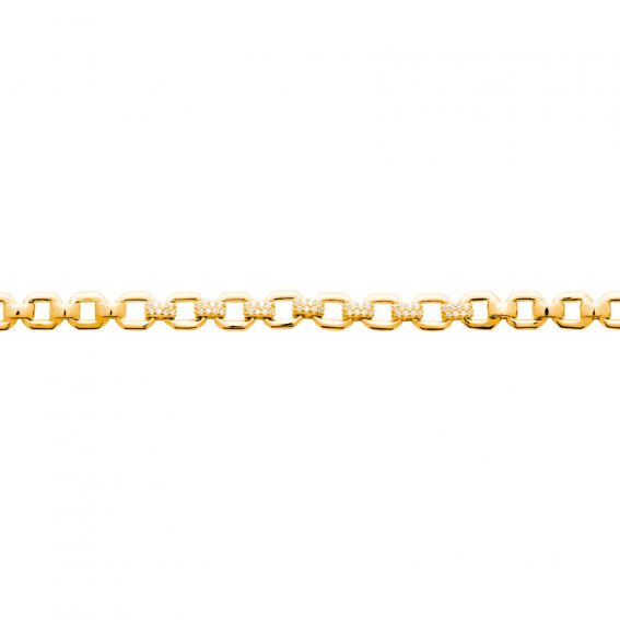 Bijou argent/plaqué or Mesh bracelet with 18k gold plated stones