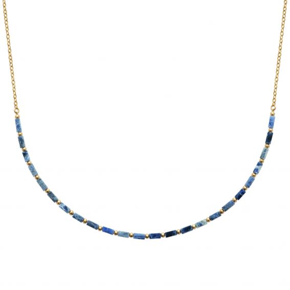 Bijou argent/plaqué or Sodalite 18k gold plated necklace