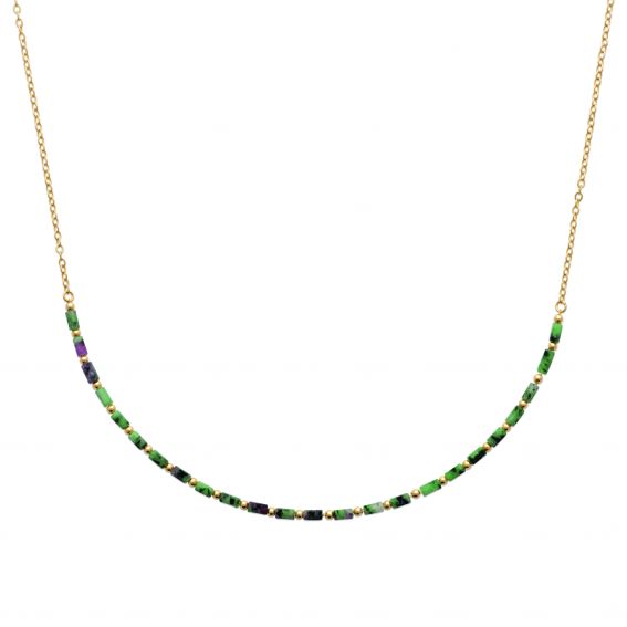 Collier plaqué or 18k rubis...