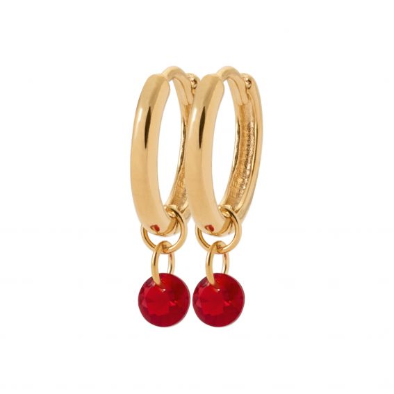 18k gold plated red stone...