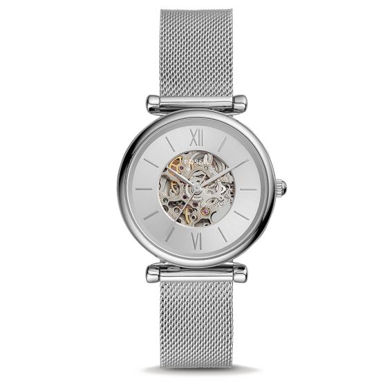 Fossil Montre Carlie automatique maille milanaise inoxydable