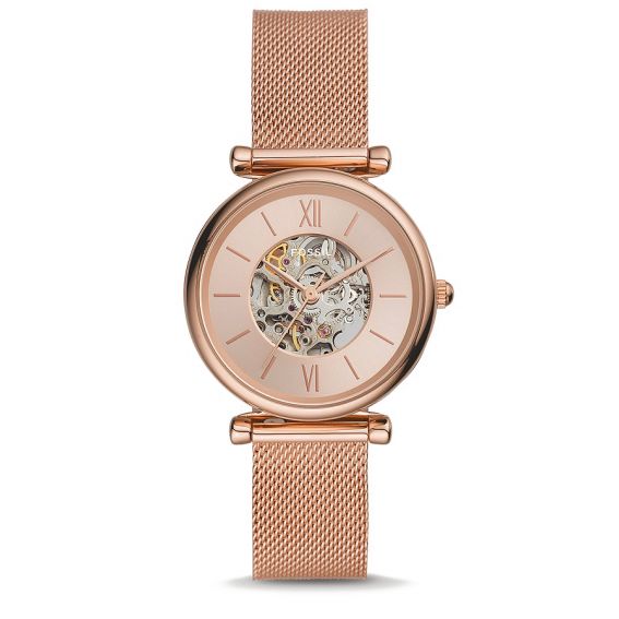 Fossil Montre Carlie automatique maille milanaise inoxydable