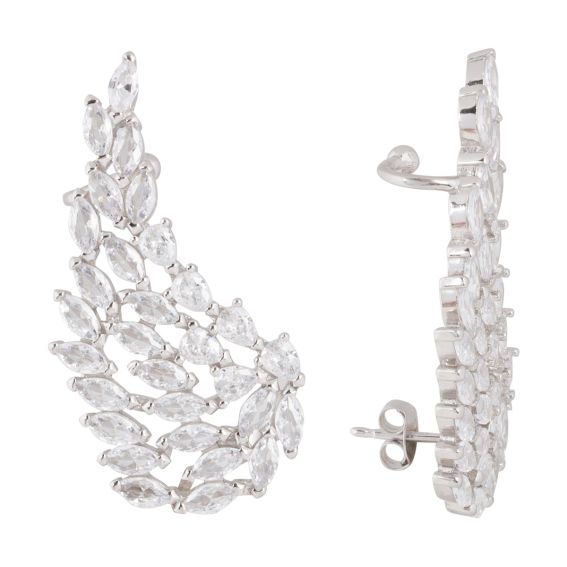 Zilveren engelvleugel oorhaak