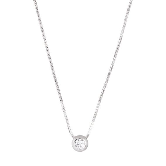 Bijou argent/plaqué or Small silver closed zirconium necklace