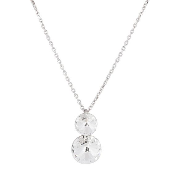 Bijou argent/plaqué or Double stone necklace