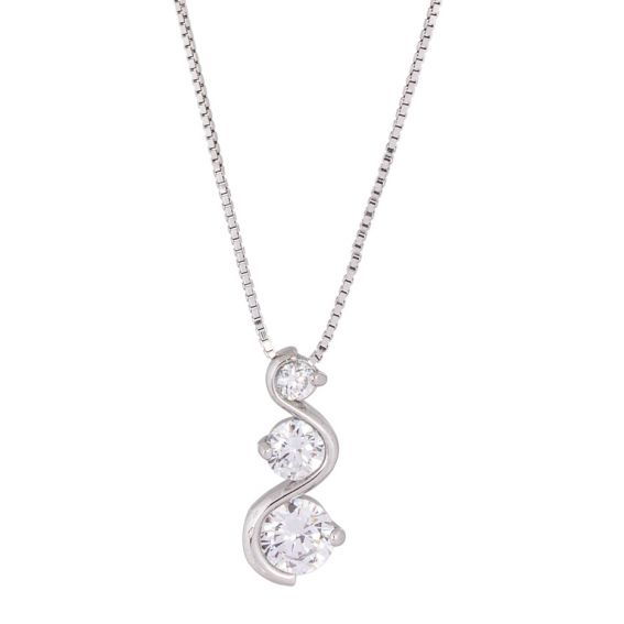 Bijou argent/plaqué or Triple stone necklace