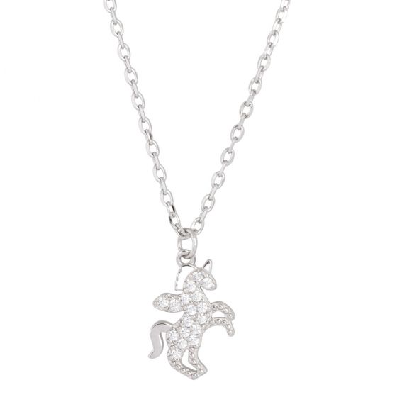 Bijou argent/plaqué or Unicorn silver necklace with stones