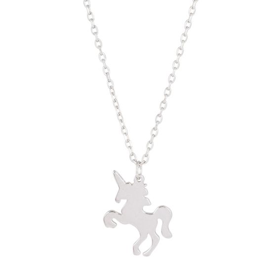 Bijou argent/plaqué or Unicorn silver necklace