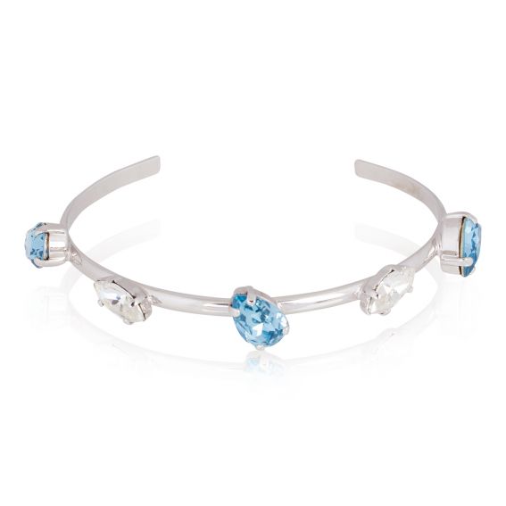 Andrea Marazzini Swarovski crystal bracelet Navette Turquoise/Aquamarine/Crystal