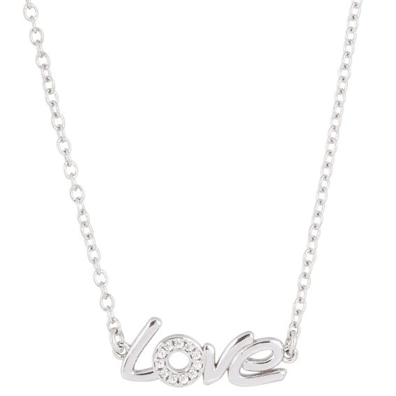 Bijou argent/plaqué or Love necklace with stones