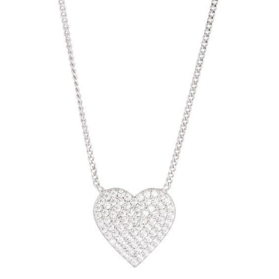 Bijou argent/plaqué or Stoned heart necklace