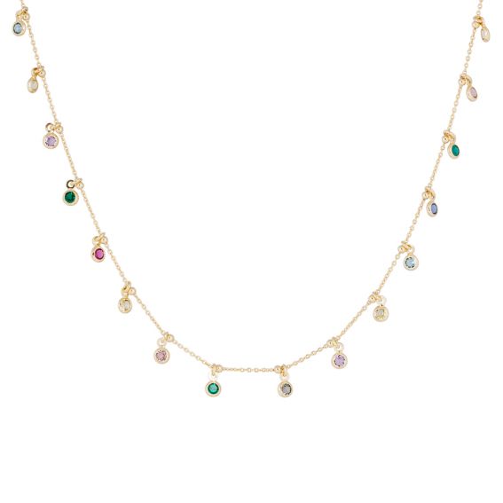 Bijou argent/plaqué or Multicolored stone necklace