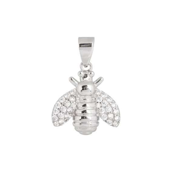 Bijou argent/plaqué or Bee pendant with stones