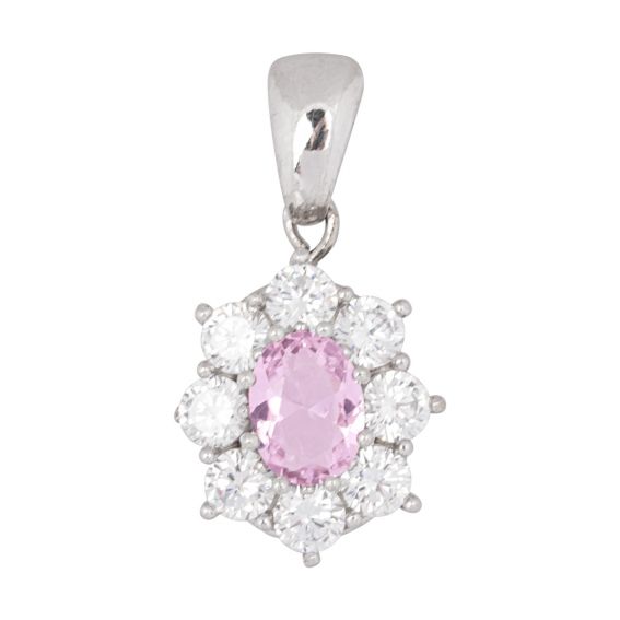 Diana pink stone pendant