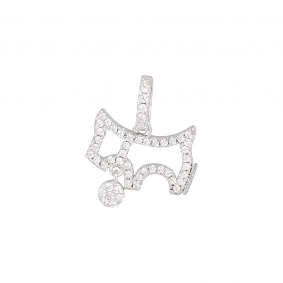 Bijou argent/plaqué or Jeweled dog pendant