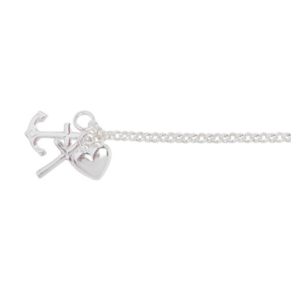 Bijou argent/plaqué or Bracelet trio anchor, heart, cross