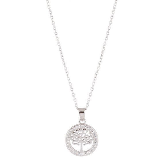 Bijou argent/plaqué or Gemstone tree of life necklace