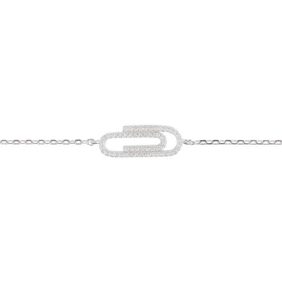 Bijou argent/plaqué or Jeweled trombone bracelet