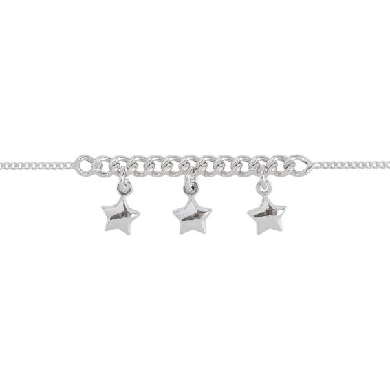 Bijou argent/plaqué or Bracelet 3 étoiles pendantes