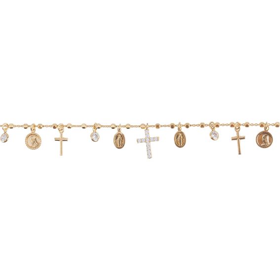 Bijou argent/plaqué or Golden rosary bracelet
