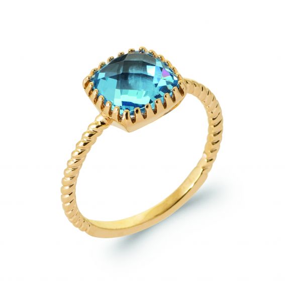 Twisted blue stone 18k gold...