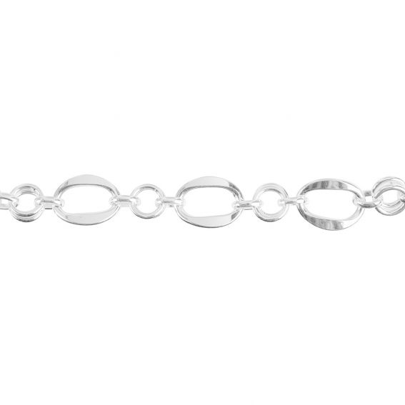 Bijou argent/plaqué or Oval and double link bracelet