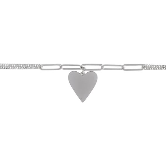 Bijou argent/plaqué or Heart bracelet and rectangular links