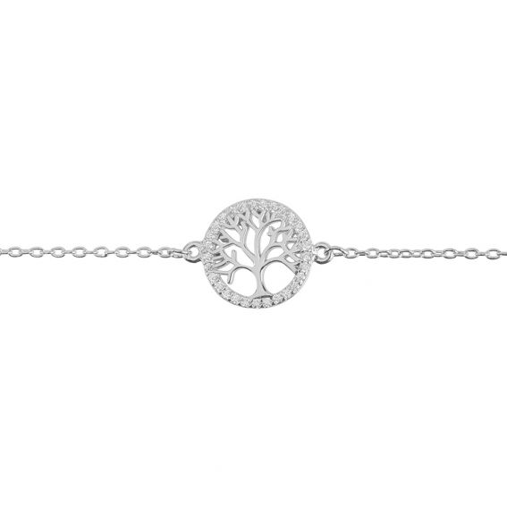 Bijou argent/plaqué or Tree of life bracelet with stones