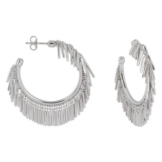 Bijou argent/plaqué or Multi-bar hoop earrings